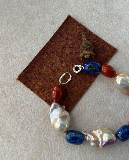 Blue & Red Baroque Bracelet