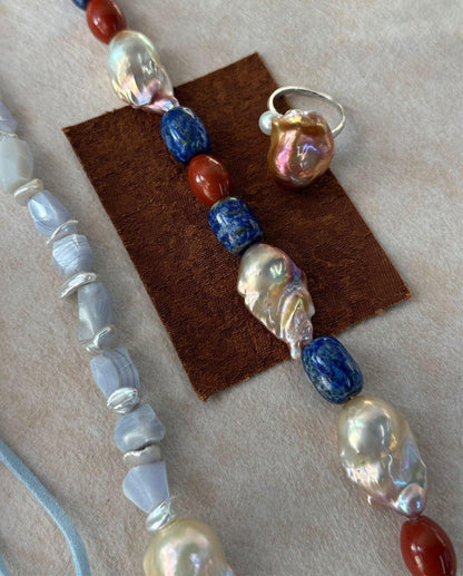 Blue & Red Baroque Bracelet