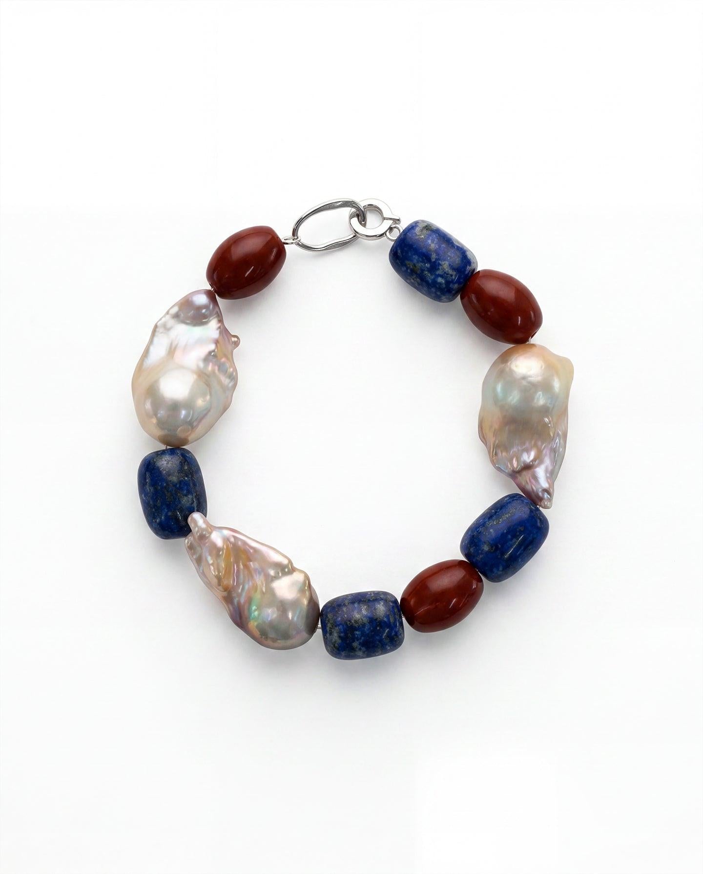 Blue & Red Baroque Bracelet