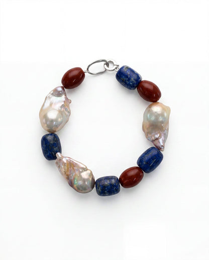 Blue & Red Baroque Bracelet