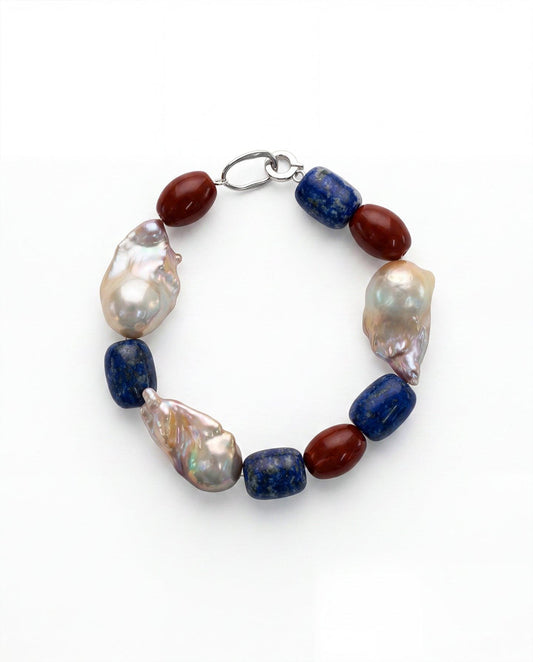 Blue & Red Baroque Bracelet