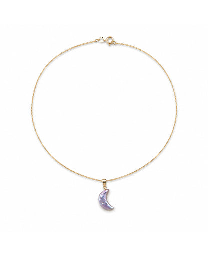 Golden Iridescent Moon Necklace