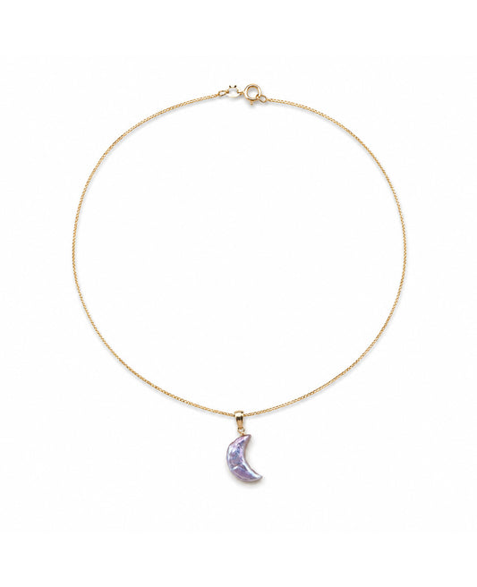 Golden Iridescent Moon Necklace