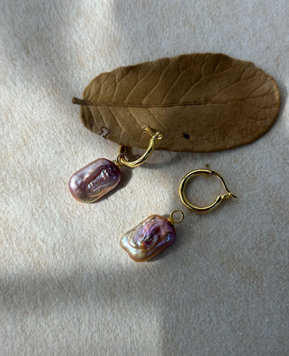 Iridescent Baroque Cube Earrings