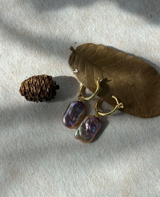 Iridescent Baroque Cube Earrings