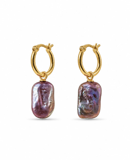 Iridescent Baroque Cube Earrings