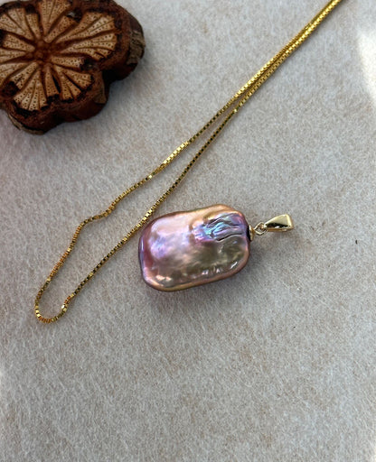 Iridescent Baroque Cube Necklace