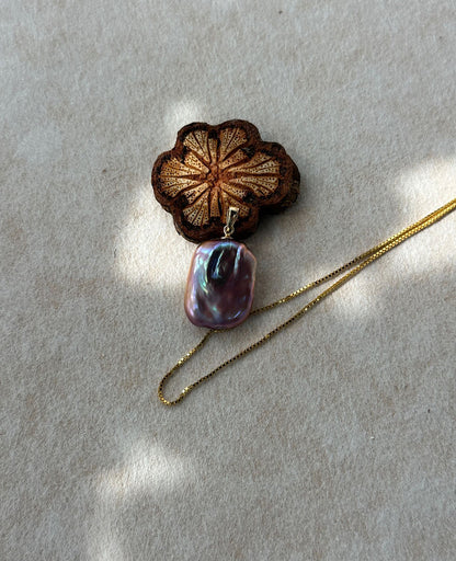 Iridescent Baroque Cube Necklace