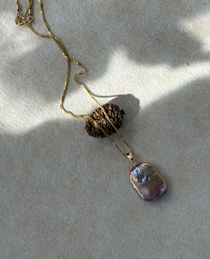 Iridescent Baroque Cube Necklace