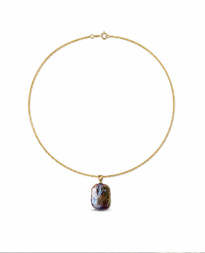 Iridescent Baroque Cube Necklace