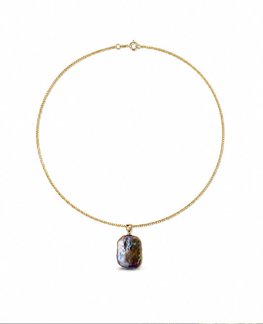 Iridescent Baroque Cube Necklace