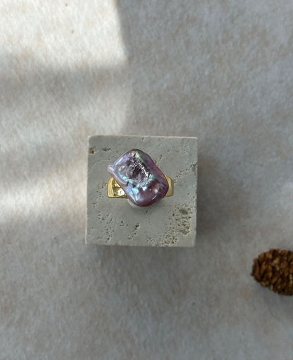 Iridescent Baroque Cube Ring