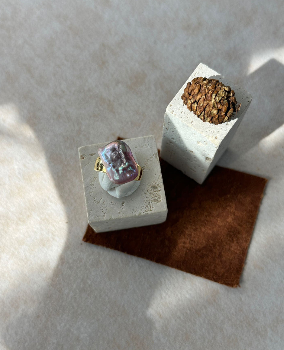 Iridescent Baroque Cube Ring