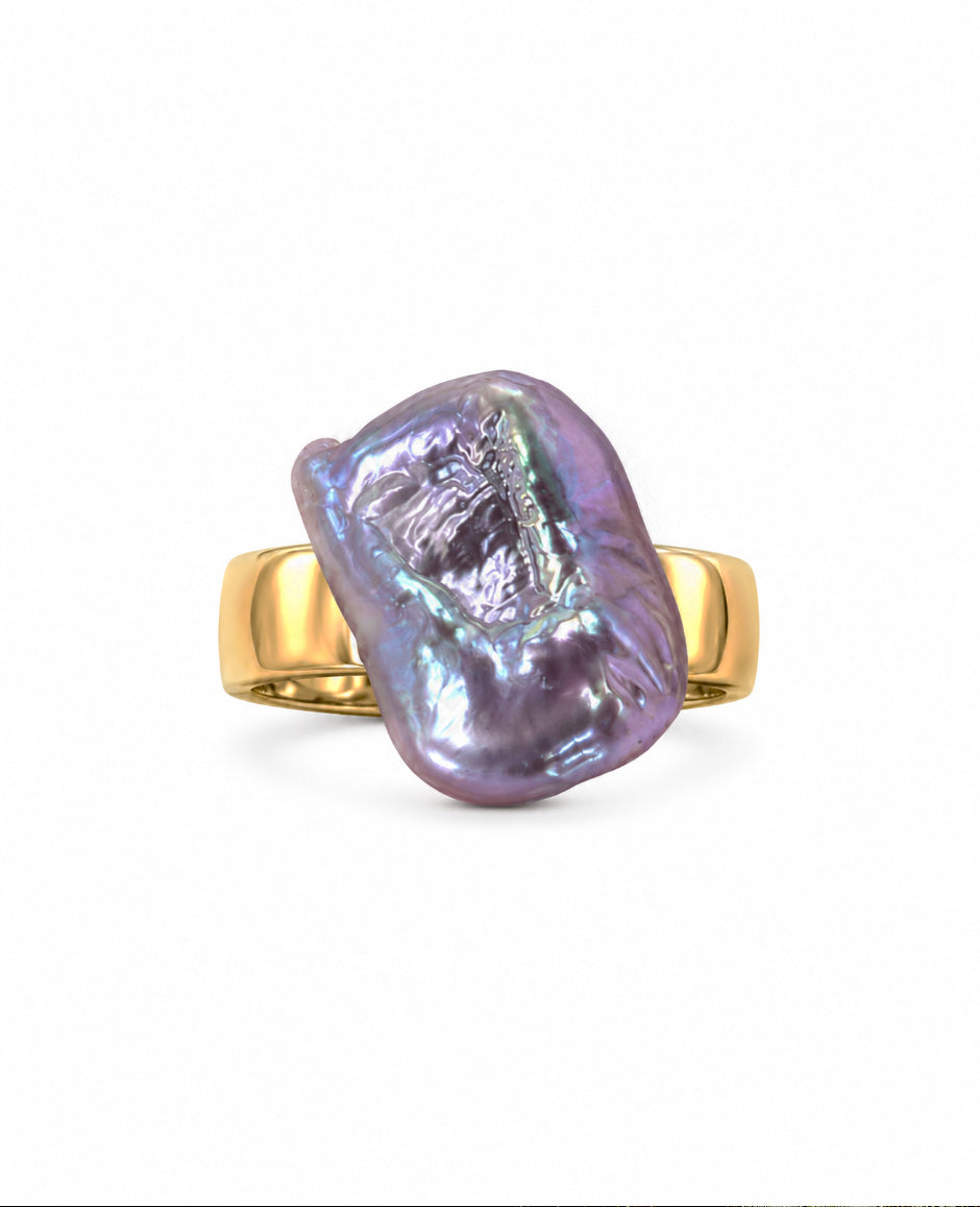 Iridescent Baroque Cube Ring