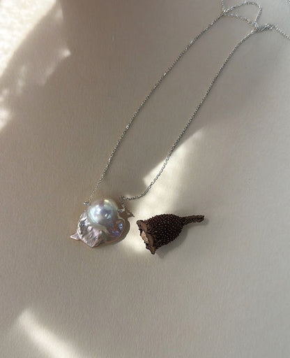 Misty Pearl Silver Necklace