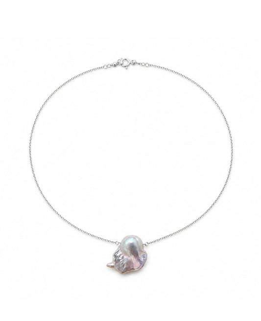 Misty Pearl Silver Necklace