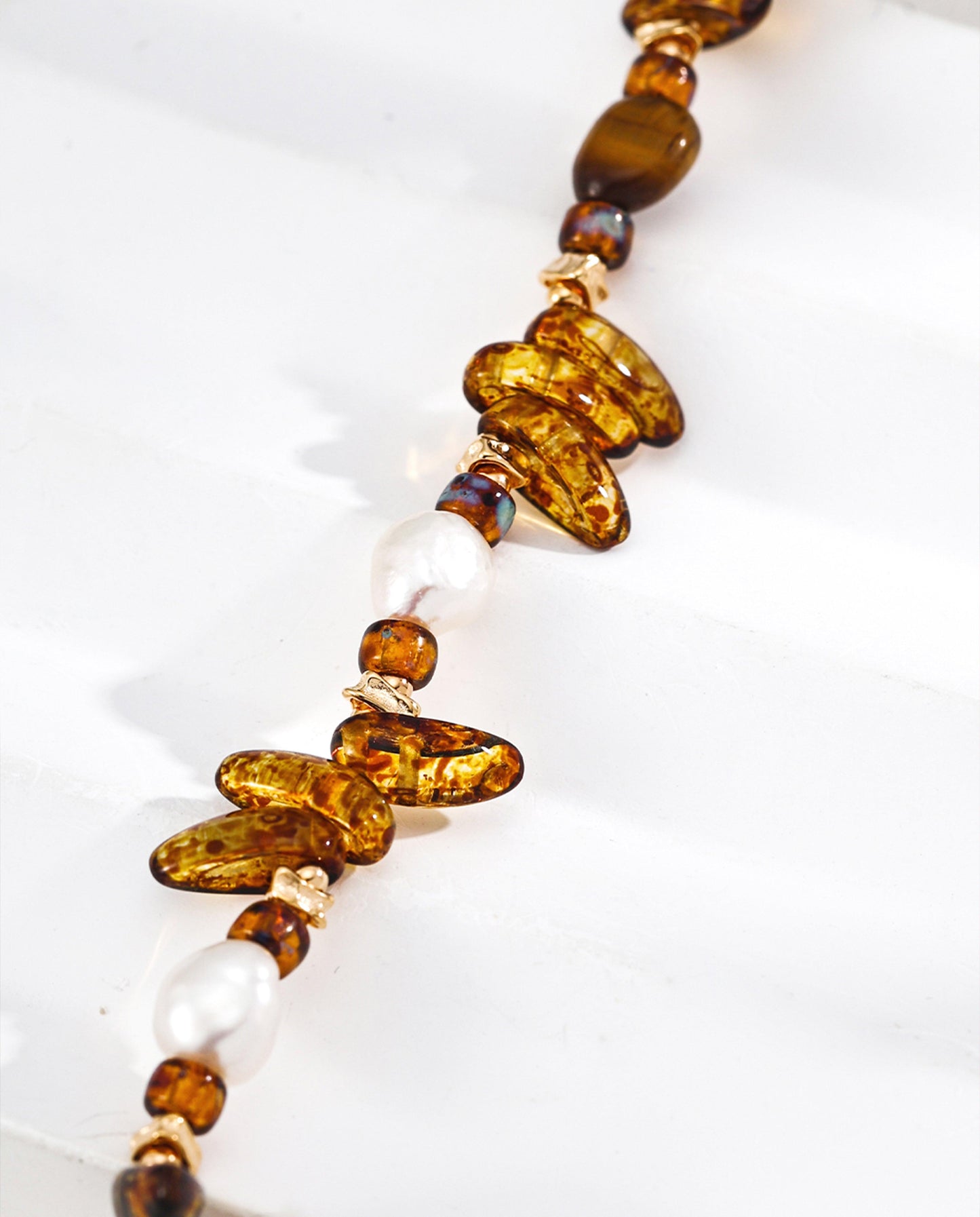 Tiger Eye & Natural Pearl Silver Bracelet